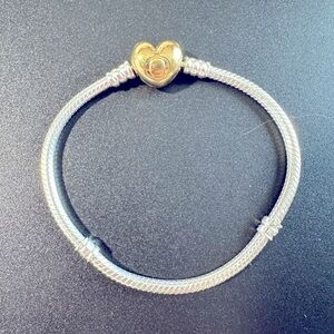 Pandora Moments Heart Clasp Snake Chain Bracelet